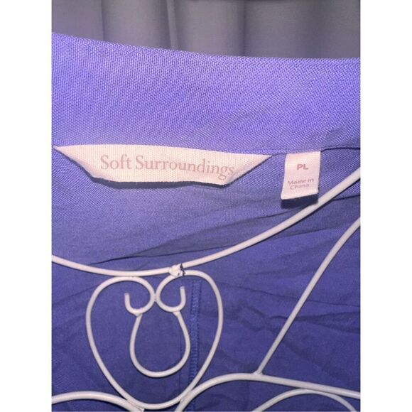 Nice Soft Surroundings Tunic Blouse  Purple/blue quarter button Womens Size PL 1 - Picture 6 of 8